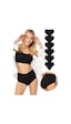 Cottonhill Yüksek Bel Basic Lazer Kesim Bikini Külot 6'lı Paket Model2