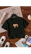 Uyguntarz Çocuk Dalda Uyuya Kalmış Maymun Baskılı Tasarım Tshirt Siyah