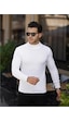 Beyaz Erkek Slim Fit Yarım Balıkçı Fitilli Triko Kazak-trz19158r03s Beyaz