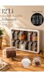 Porsima Simple 1167 Random 12'li Standlı Kendinden Yapışkanlı Kaşıklı Kapaklı Baharatlık Saklama Kabı Seti - Cappuccino Beyaz Cappuccino - Beyaz