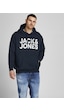 Jack & Jones Jack&Jones Kapüşonlu Büyük Beden Lacivert Erkek Sweatshirt 12163777 Lacivert