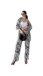 Alt Üst Takım Kimono- Zebra Desenli Siyah-beyaz