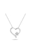 Brezza Lusso Jewelry 925 Ayar Gümüş Zirkon Taşlı Kar Tanesi Kalpli Kadın Gümüş Kolye 45 CM