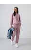 Tommy Life Gül Kurusu Basic Pamuklu O Yaka Oversize Lastik Paça Kadın Eşofman Takım - 95287 Gül Kurusu