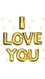 I Love You Folyo Balon Altın Renk 35 CM