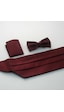Gaffy Bordo Düz Renk Damatlık Kuşak Papyon Mendil Saten Takım Set - Kp - Bordo Gaffy Bordo Düz Renk Damatlık Kuşak Papyon Mendil Saten Takım Set - Kp - Bordo