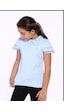 Toontoy Kids Toontoy Kız Çocuk Önü Dantelli Okul Tişört 11315 Mavi