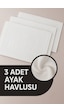 3 Adet %100 Pamuk En Iyi Emici Ayak Havlusu : Konforlu Banyo Paspası 50x70cm Terra Beyaz