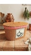 Atbyhome Oval Rattan Hasır Patates Soğan Çift Bölmeli Sepet Düzenleyici Organizer Kahverengi