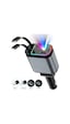 Acl Acc-01 Rgb Işıklı 66w Araç Şarj Cihazı 4in1 Geri Çekilebilir Kablo Type-c + Lightning Yıld