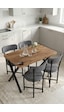 Mutfak Masası 4 Sandalyeli Set 110x70 Cm Modern Bahçe Cafe Masa Takımı 4 Kişilik Tedy 9881 Anstrasit Gri