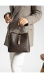 Just Polo Kadın Ters Kilit Çıtçıt Kapama Arkası Cepli El Çantası 21x23cm Kahve Camel