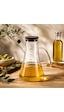 Porsima Lm-0106 Serra Kapaklı Borosilikat Cam Yağlık Sirkelik Yağdanlık 1000ml Şeffaf