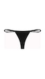 İpli Bantlı String Tek Bikini Alt Siyah