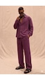 Tarz Cool Erkek Haki Tencel Kumaş Oversize Gömlek Pantolon Takım Rahat Kesim Yazlık Kombin Bordo