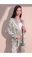 Kadın Haki Safari Desen Yeni Moda Saten Çift Cepli Salaş Kimono Ceket - Tesettüre Uygun