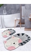 Chilai Home Big Cat 2'li Set Banyo Halısı Djt Beyaz
