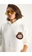Shade Kadın Nakış İşlemeli Kapüşonlu Kanguru Cepli Sweatshirt 6045 60284098 - Ekru