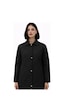 Kadın Desenli Çıtçıtlı Çift Cepli Oversize Kapitone Ceket-391 Siyah