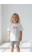 Monila Unisex Çocuk Pamuklu Bisiklet Yaka Baskılı T-shirt Kırmızı - Beyaz