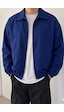 Tarz Cool Erkek Oversize Bomber Ceket Fermuarlı Basic Günlük Şık Mont Lacivert