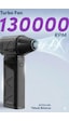 Mini Turbo Fan 130.000 Rpm Şarjlı 8000 Mah Batarya 4 Vitesli Taşınabilir Elektrikli Hava Üfleyici Kompresörü Çok Renkli