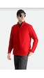 Kiğılı Koyu Kırmızı Yarım Fermuarlı Dik Yaka Soğuk Geçirmez Tüylenme Yapmayan Polar Sweatshirt