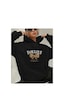 Herkesemoda Fabulous Baskı Detaylı İçi Polarlı Kapüşonlu Sweatshirt Siyah