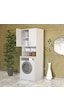 Papatya 4 Raflı Kapaklı Çamaşır Makinesi Banyo Dolabı Çok Renkli