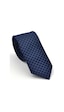Gaffy Mavi Karışık Desenli Lacivert Dokuma Kumaş Mendilli Slim Fit Kravat // Sdk-2502-2 Lacivert