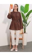 Bigdart Kadın Çizgili Bağcıklı Oversize Tunik 50009 - Kahverengi Bigdart Kadın Çizgili Bağcıklı Oversize Tunik 50009 - Kahverengi