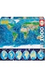 Educa World Map Dünya Haritası 1000 Parça Neon Puzzle
