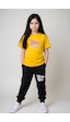 Fyk Kids Kız Çocuk Yuvarlak Yaka Baskılı Girls Fun Alt-üst Pijama Takımı Sarı