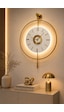 MetaQuartz Aksesuar İskandinav Kadran Gold Büyük Boy 50 x 75 CM 3 Adet Pil Metal (Mobilya) Duvar Saati Gold