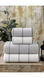 Valona 50 X 85 – 70 X140 Cm 4'lü Banyo Havlu Seti | Gri-Krem Gri