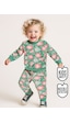 Denokids Pembe Çiçekli Kız Bebek Eşofman Takım - Yeşil