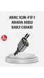 Araç Şarj Cihazı 4 Portlu 66w Hızlı Şarjlı Led Işıklı Ve 180 Dönebilir