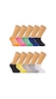 Ozzy Socks 10 Çift Dikişsiz Pamuklu Bebek Çocuk Görünmez Sneaker Patik Çorap Çok Renkli
