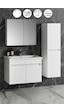 Çiğdem 80+35 Cm Beyaz Mdf Lavabolu Asma Banyo Dolabı Takımı Beyaz