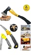 Fiber Saplı Balta Nacak + Kamp Odun Kesme + Katlanır Budama Testeresi Set