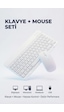 Kablosuz Bluetooth Klavye Ve Dongle Lı Mouse Seti Şarjlı Klavye Ve Fare Kombinasyonu Beyaz