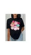 Medinenur Gülen Yüzler Baskılı Basic T-shirt Siyah Medinenur Gülen Yüzler Baskılı Basic T-shirt Siyah