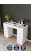 Df02116b Beyaz Geniş Organizer Bölmeli Çekmeceli Makyaj Masası 120 Cm Beyaz