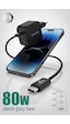 80w Çift Portlu Usb-c Girişli Akıllı Hızlı Şarj Adaptör Kablo Seti - Pd Ve Qc Destekli