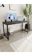 Siyah 140x60 Çalışma Masası, Bilgisayar Masası, Ofis Masası, Metal Ayaklı Siyah