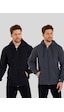 MMetalic Siyah-Antrasit Kanguru Cepli Kapüşonlu Fermuarlı İçi Pamuklu 2'Li Erkek Sweatshirt