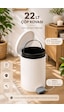 Porsima 0707-1 Still Beyaz 22 Litre Pedallı İç Kovalı Yuvarlak Mutfak & Banyo Çöp Kovası Yok