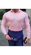 Pembe Erkek Polo Yaka Fitilli Triko Kazak Pembe
