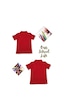 Bilge Trend Kız Erkek Çocuk Polo Yaka Kısa Kollu Okul T-shirt 2 Adet Kırmızı