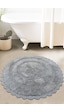 Monre Gri Çap %100 Pamuklu 100x100 Cm Banyo Paspas Seti Renkli